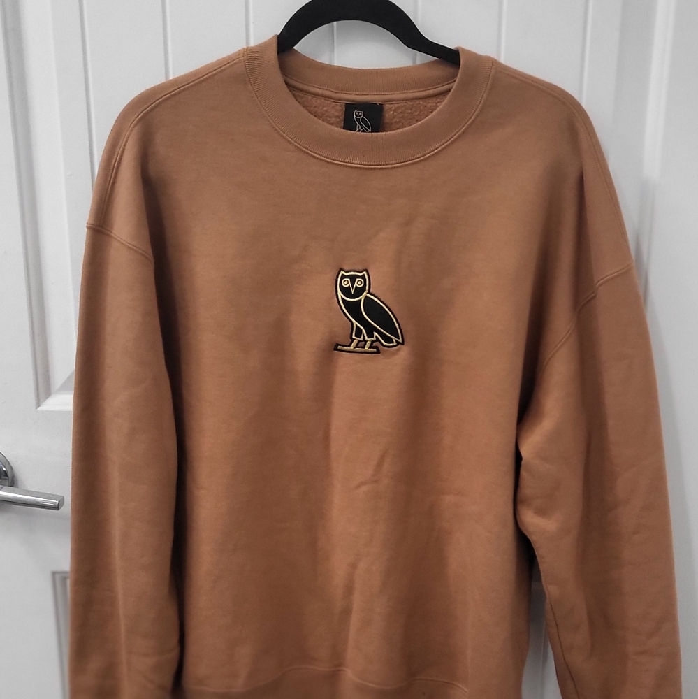 OVO Brown Crewneck Sweater with Owl Logo